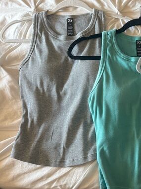 Women’s Ribbed Tank Top — Gray, Teal and Red (3-Pack)